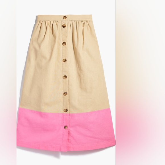 J. Crew Factory Linen Blend Midi Skirt - Picture 2 of 7